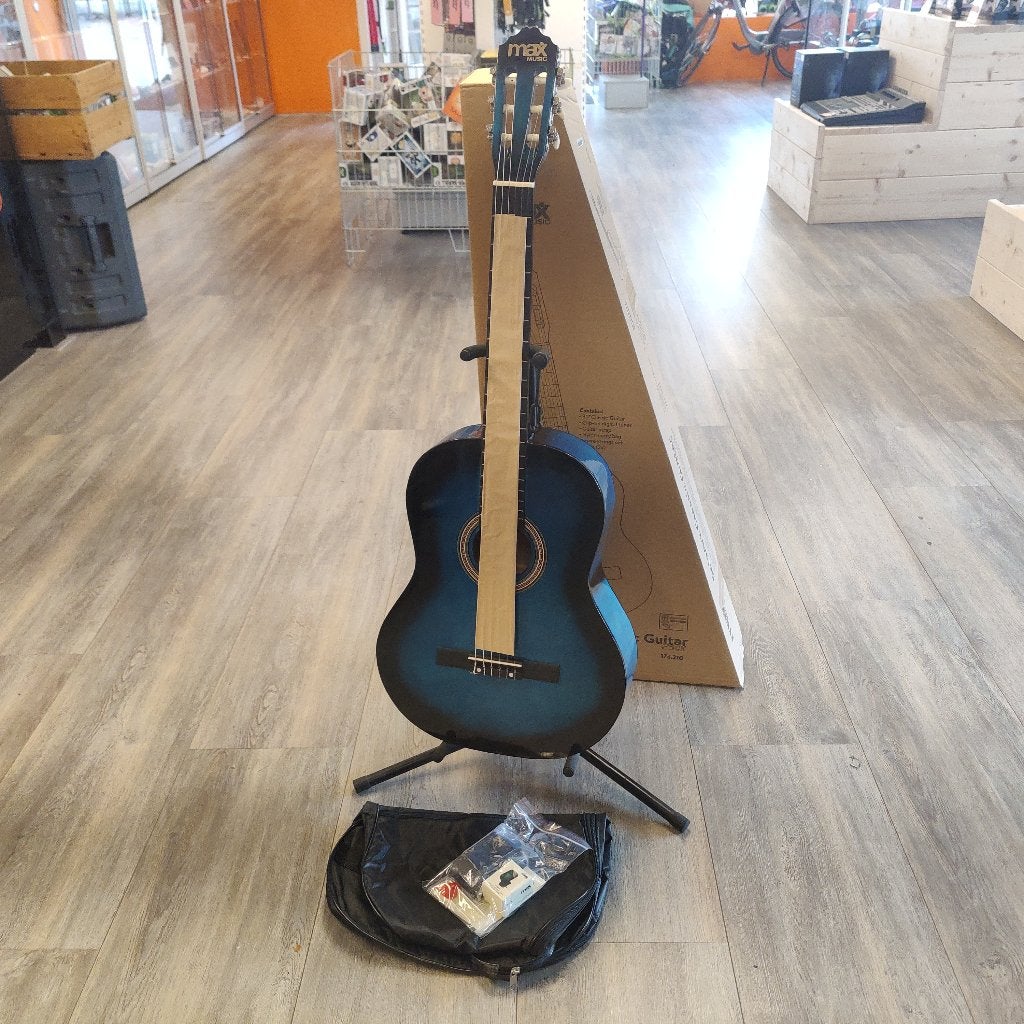 SoloArt Klassieke Gitaar Blauw NIEUW in doos || Nu €89.99, Muziek en Instrumenten, Behuizingen en Koffers, Ophalen, Nieuw, Akoestische gitaar