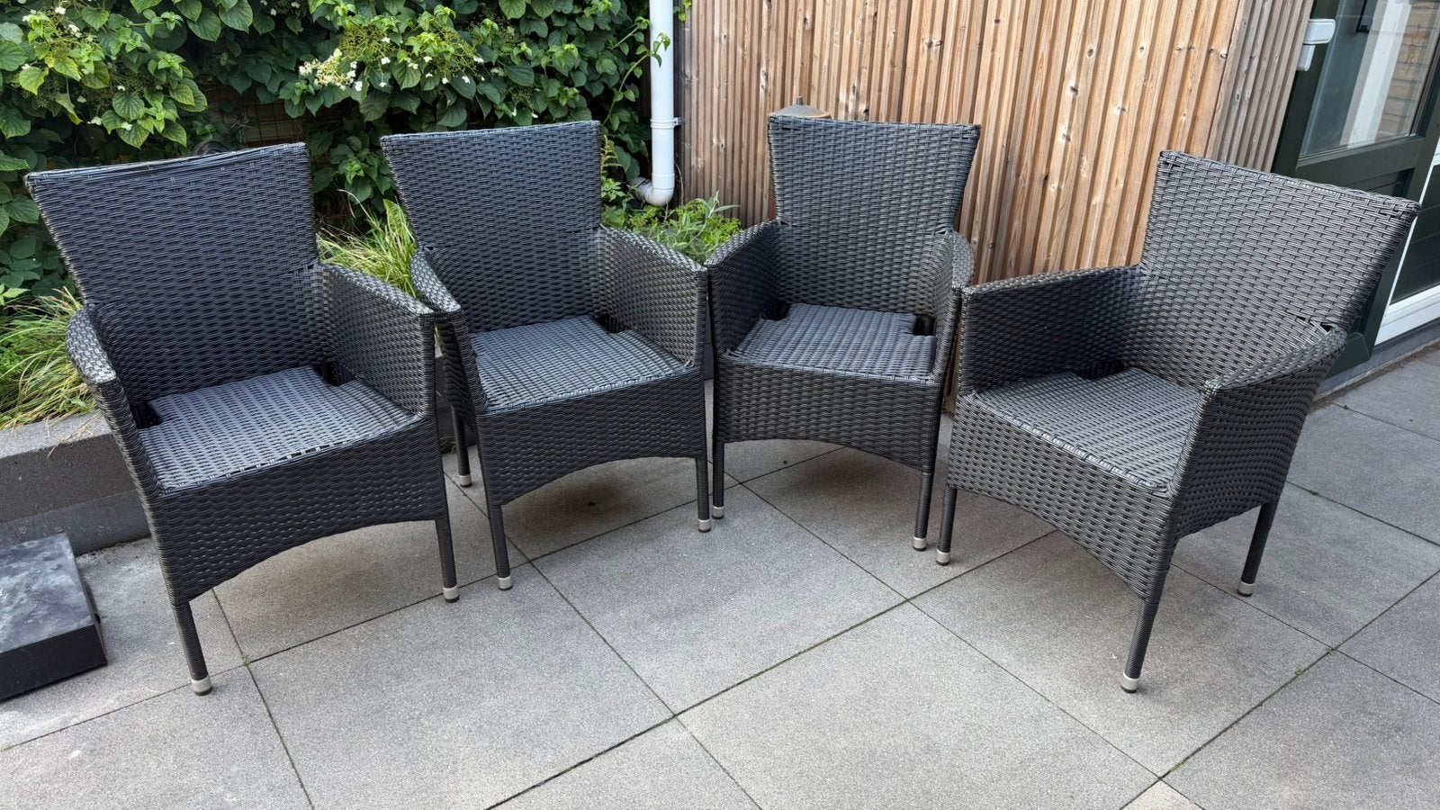 Tuinstoelen met kussentje, Ophalen, Gebruikt, Wicker, Tuinset