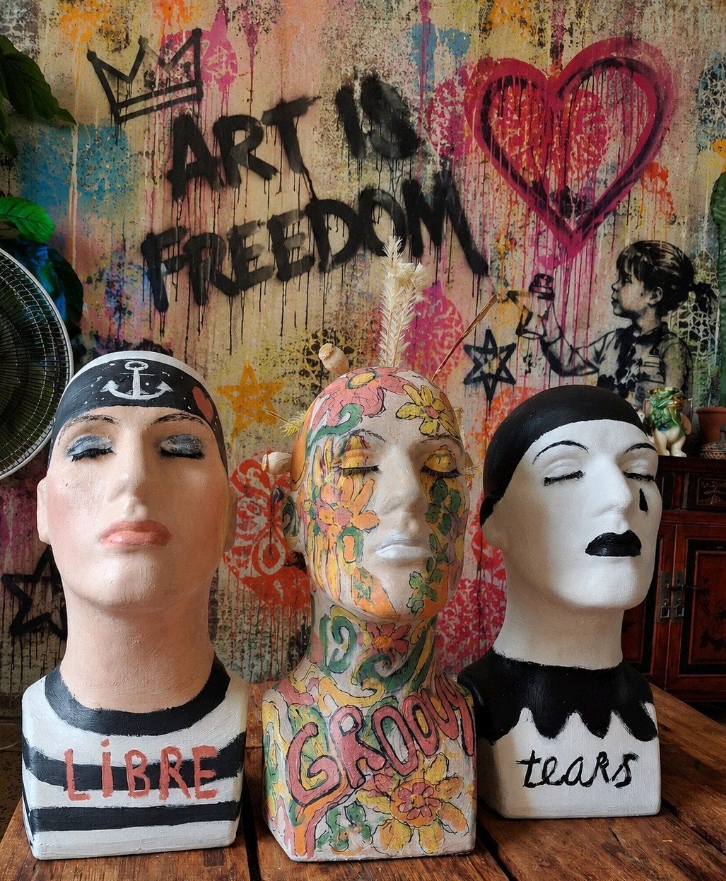 Art/Beeld/Hoofd/Seventies/Buste/Pop Art, Antiek en Kunst, Curiosa en Brocante, Ophalen of Verzenden