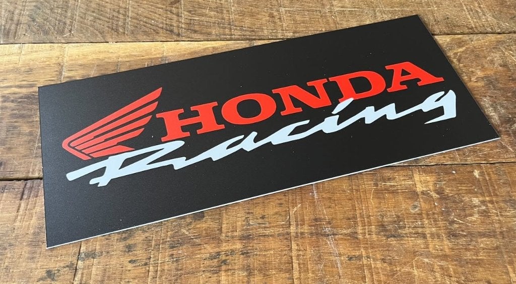 Honda Racing 1 bordje 36x15 kunststof, Ophalen of Verzenden, Zo goed als nieuw, Auto's