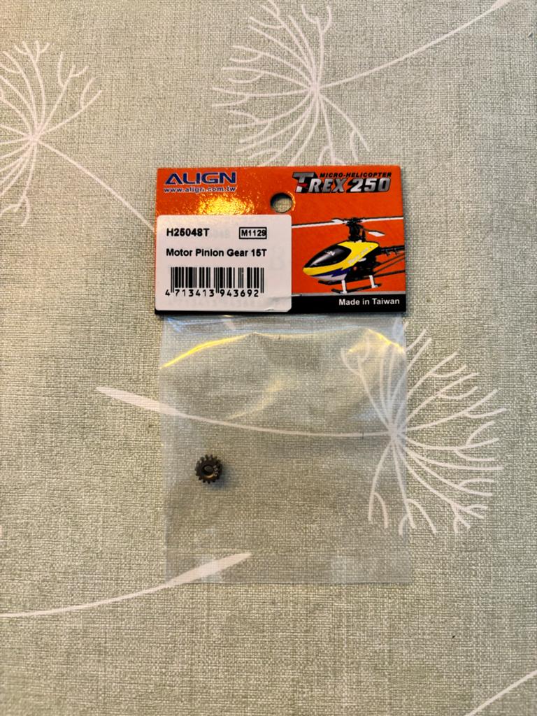 ALIGN T-REX 250 Motor Pinion Gear 15T, Ophalen of Verzenden, Nieuw, Overige typen, Helikopter