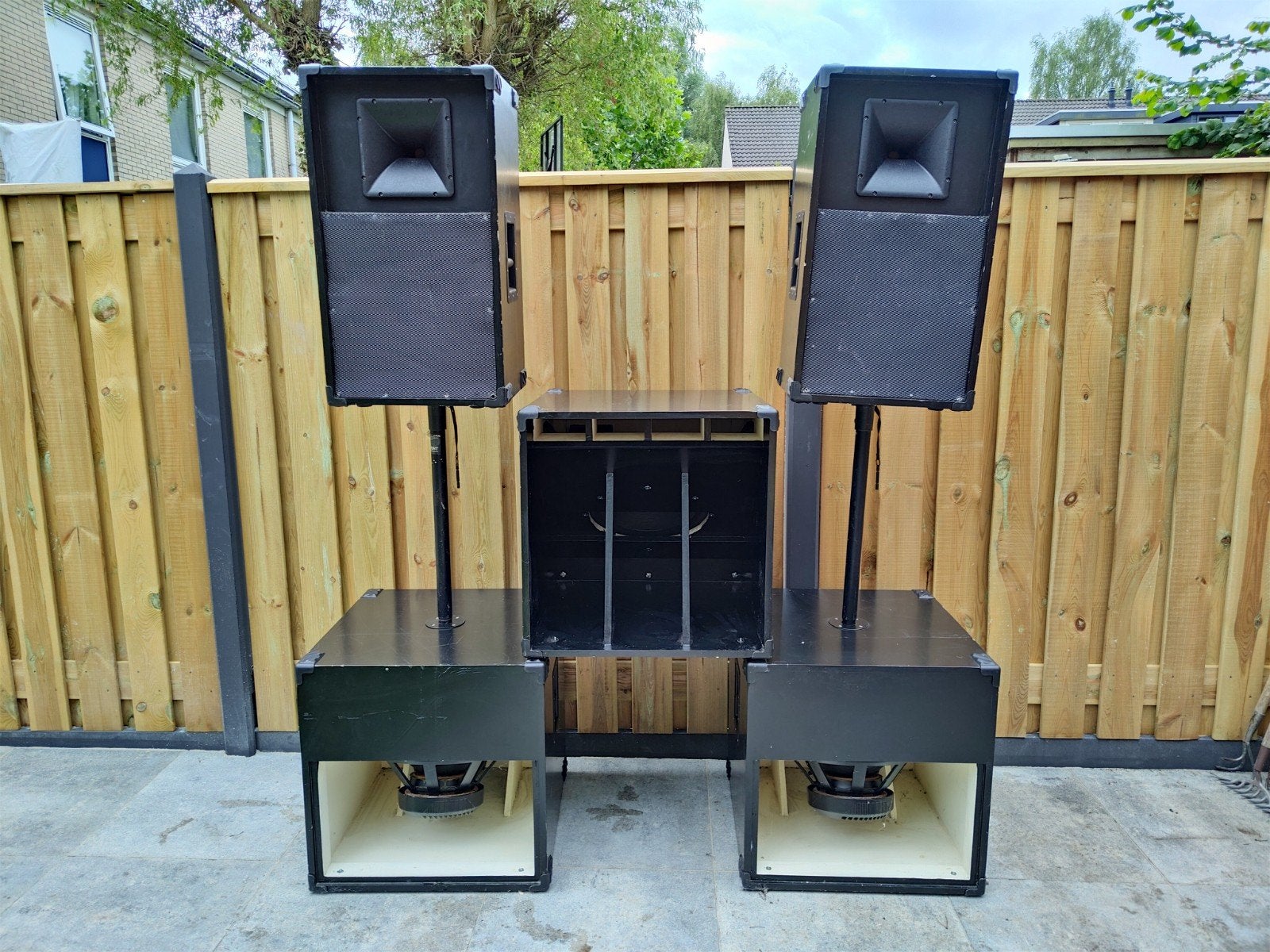cubo 15 subs, cubo 15 kick en 12" tops actief, Ophalen, Gebruikt, 1000 watt of meer