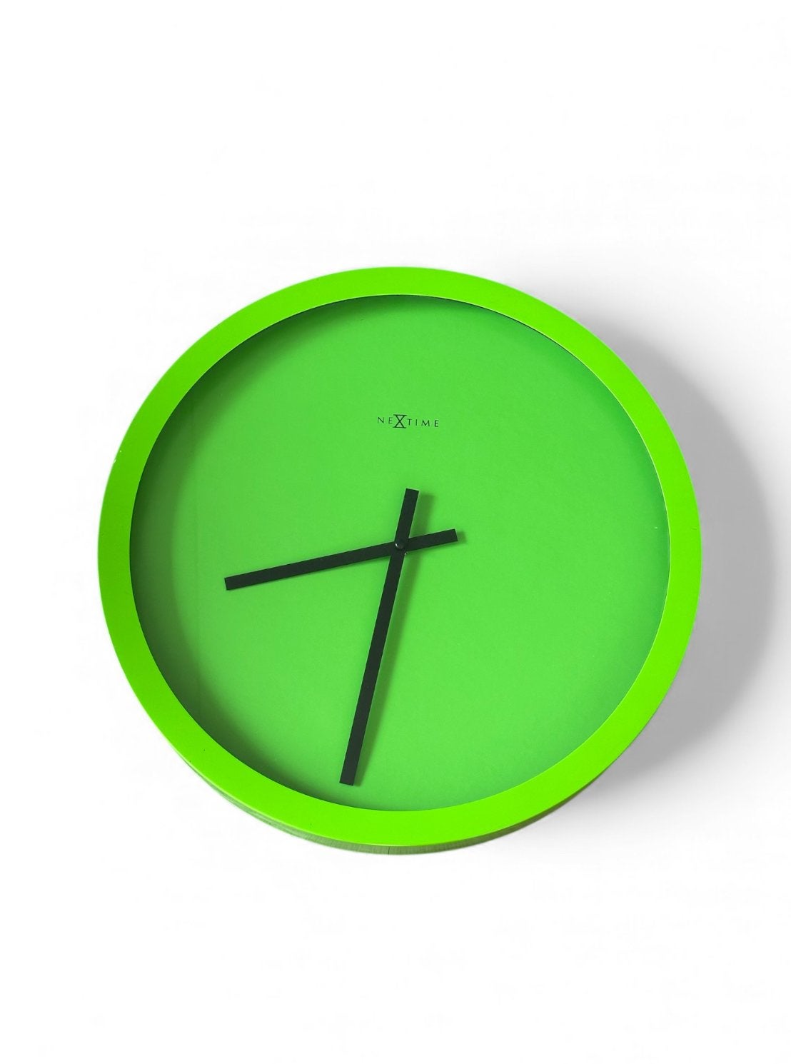 Groene vintage wandklok in goede staat retro klok, Ophalen of Verzenden