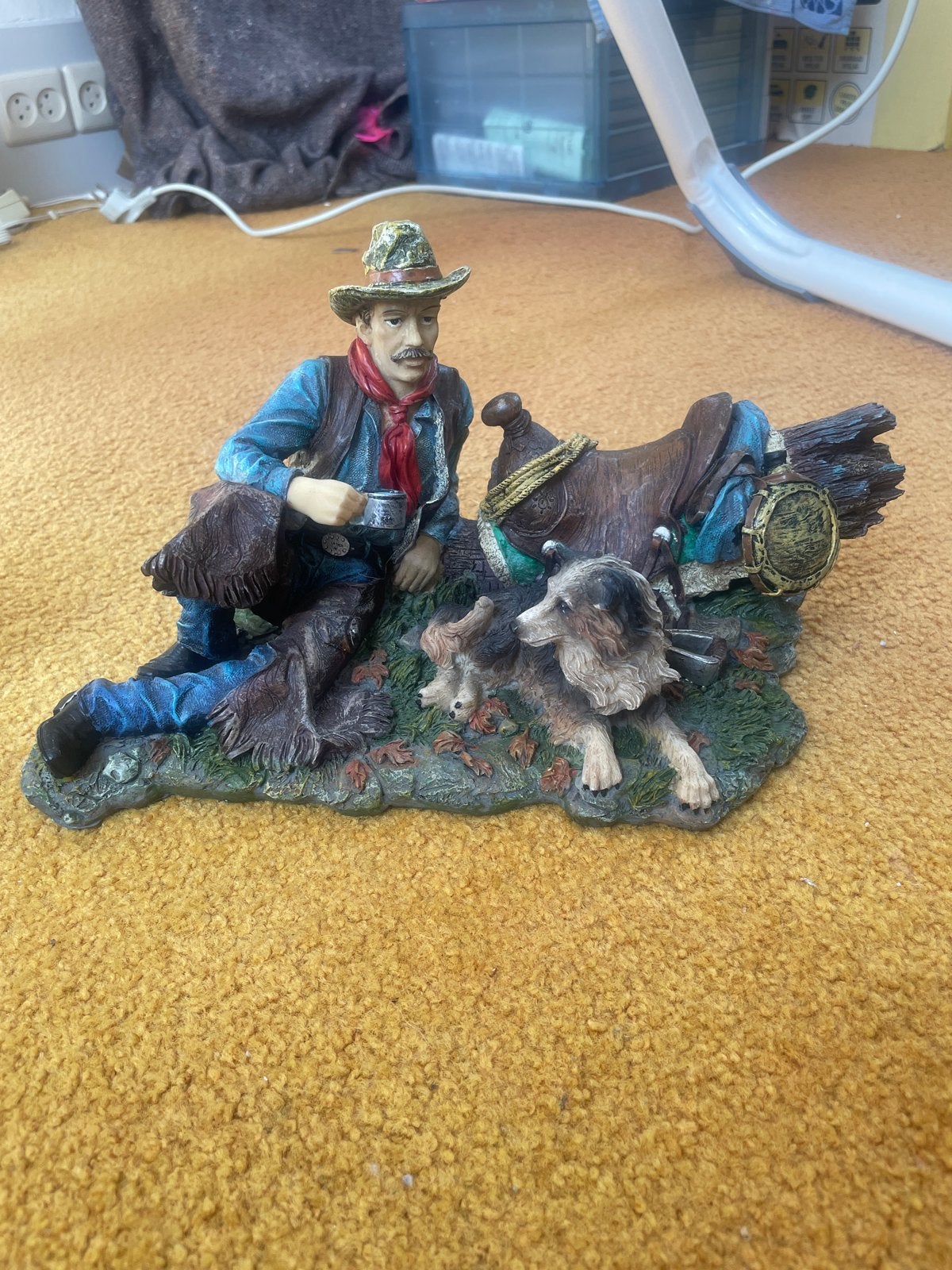 Gaaf beeldje cowboy met hond - geen schade, Ophalen, Zo goed als nieuw, Mens