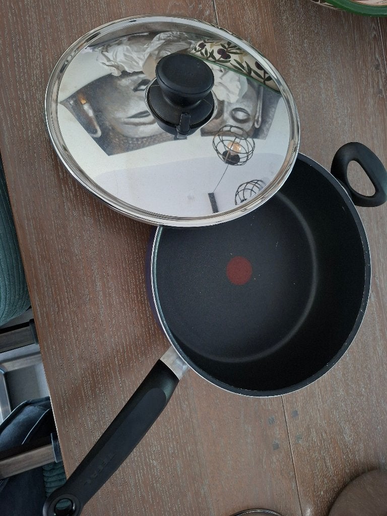 Hapjespan, Braadpan, Aluminium, Ophalen of Verzenden, Met deksel