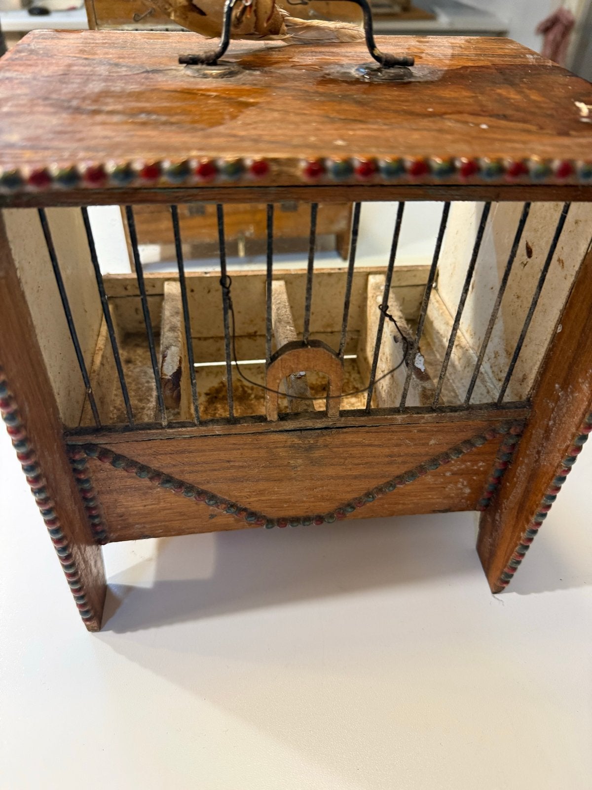 Antiek houten vogelhuisje - Decoratief en charmant, Tuin en Terras, Ophalen of Verzenden, Gebruikt