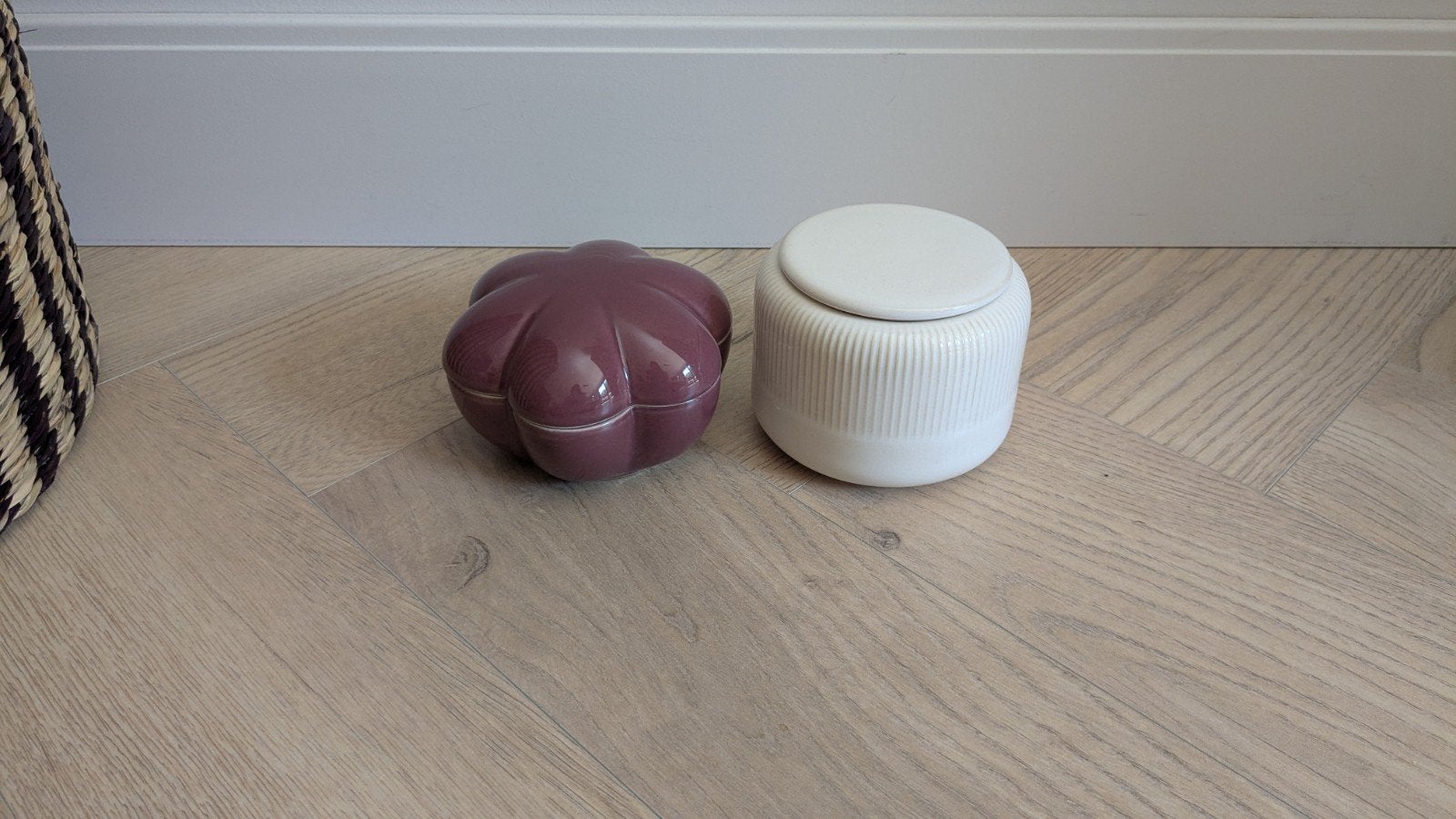 Twee nieuwe opbergpotjes van Hema en Kwantum, Huis en Inrichting, Woonaccessoires | Overige, Ophalen of Verzenden, Nieuw, Meerkleurig