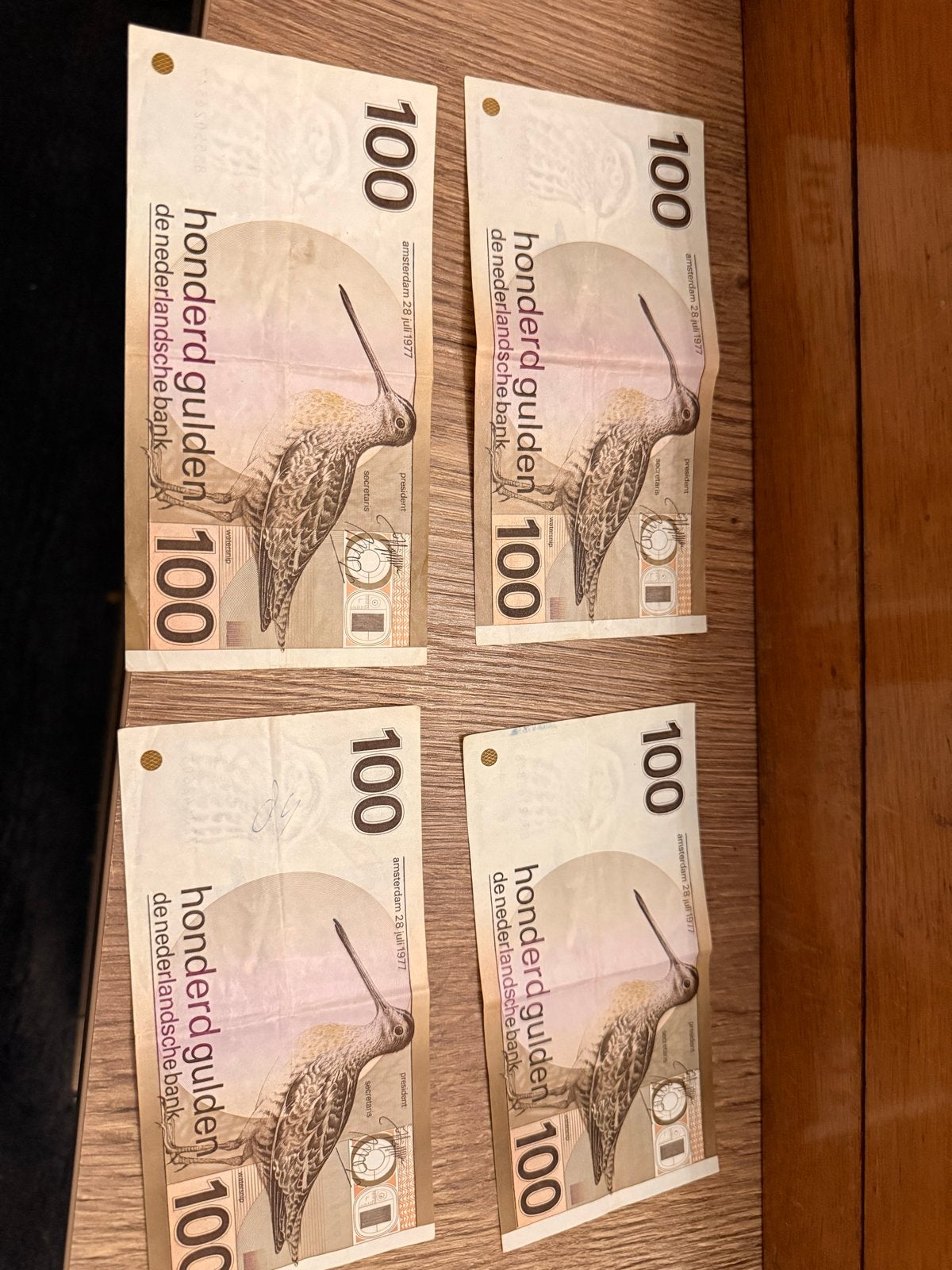 4x 100 Gulden Biljetten - Snip (1977), Ophalen, 100 gulden, Setje
