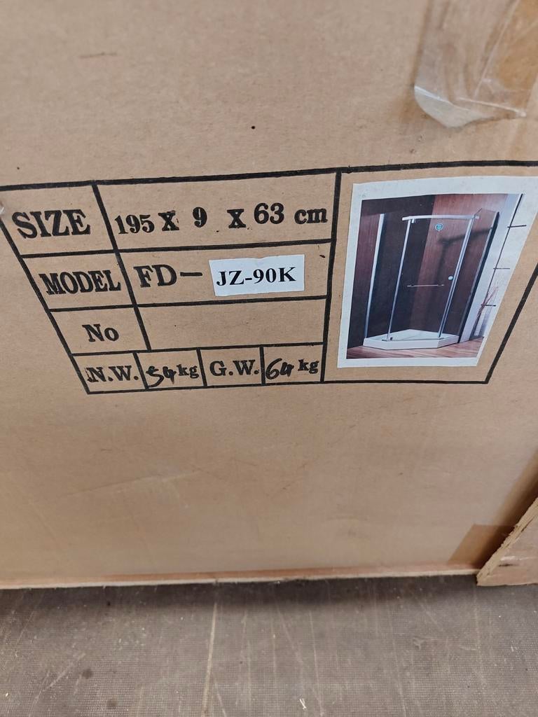 Nieuw Douchescherm - Model FD-JZ-90K (195x63 cm), Ophalen of Verzenden, Nieuw, Glas, Douche
