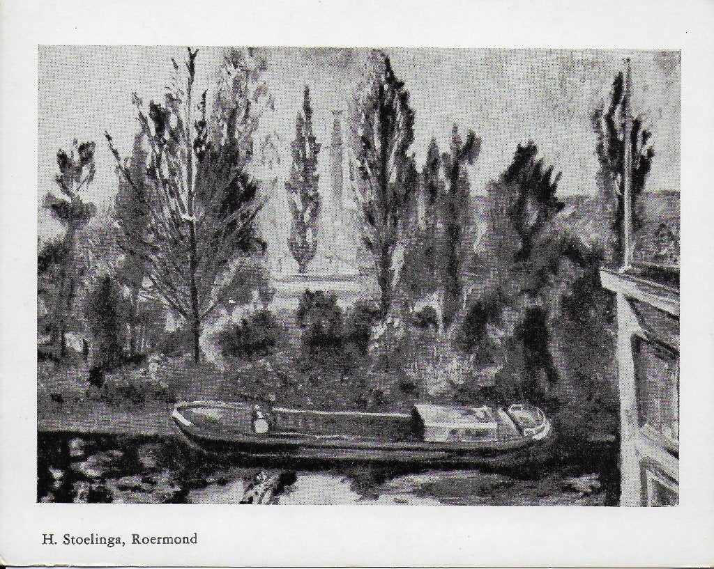 Y33 kaart schilderij v/d maand h stoelinga roermond, Ophalen of Verzenden, 1980 tot heden, Gelopen, Sterren en Beroemdheden