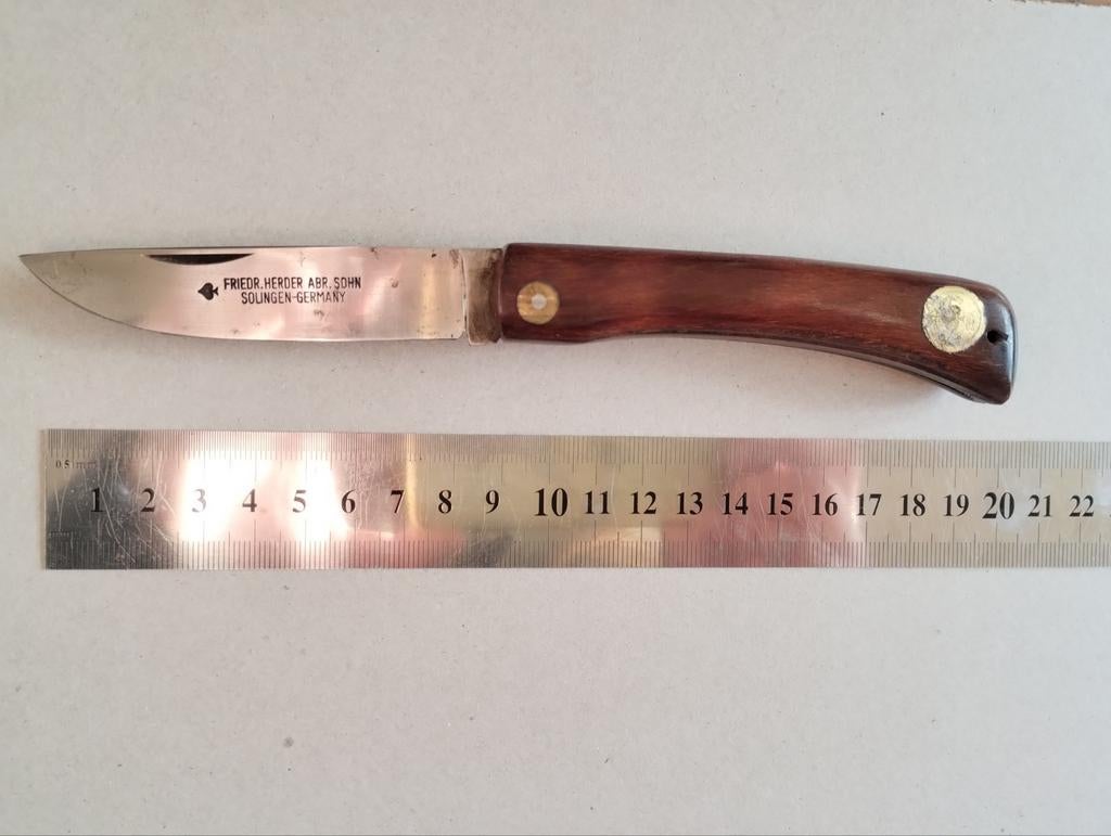Vintage Friedr. Herder Zakmes - Solingen, 19 cm, Ophalen of Verzenden, Zo goed als nieuw