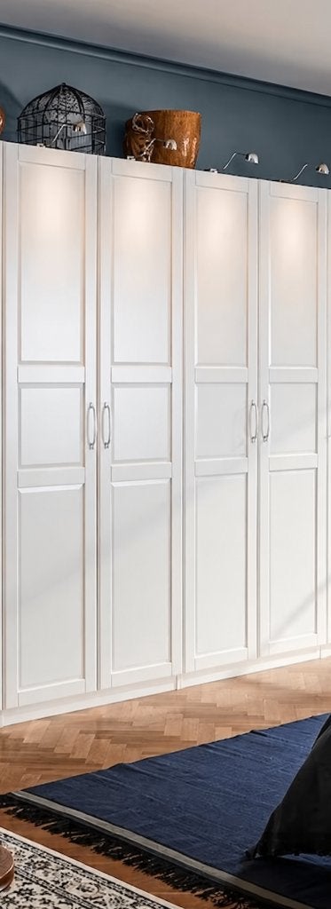 Ikea Pax Kast Tyssedal 2mtr 4 drs verlichting glas lades, 200 cm of meer, Wit, Zo goed als nieuw, 200 cm of meer