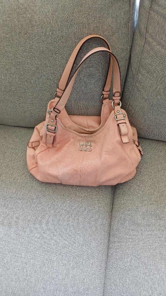 Handtas Coach Roze Leer, Ophalen, Gebruikt, Roze, Handtas