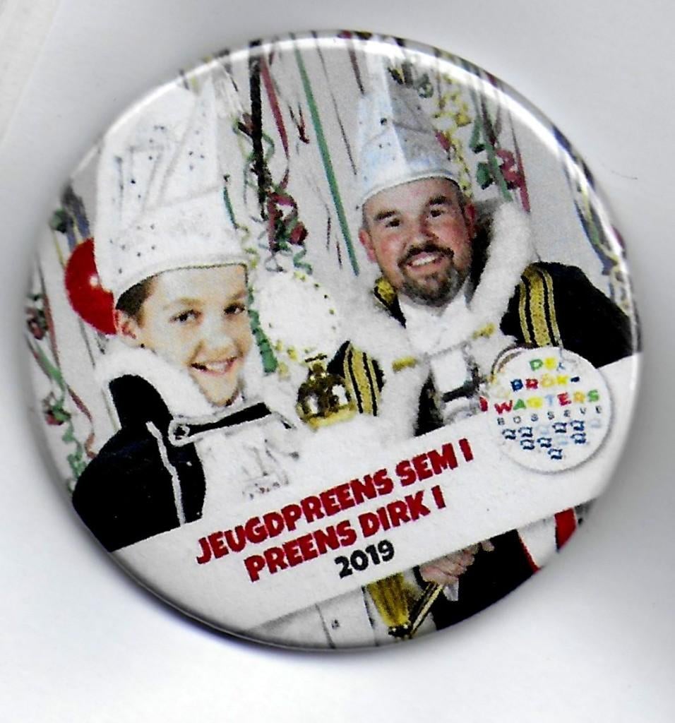 Button V.V. de Brökwagters vastelaovendjvereiniging Bosseve, Ophalen of Verzenden, Gebruikt, Overige onderwerpen, Button