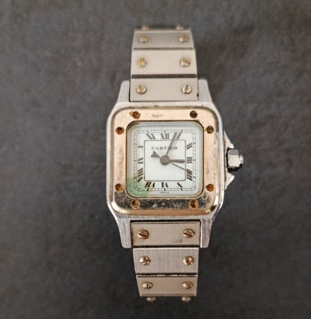Cartier Santos Galbée horloge - batterij moet vervangen, Staal, Gebruikt, Staal, Polshorloge