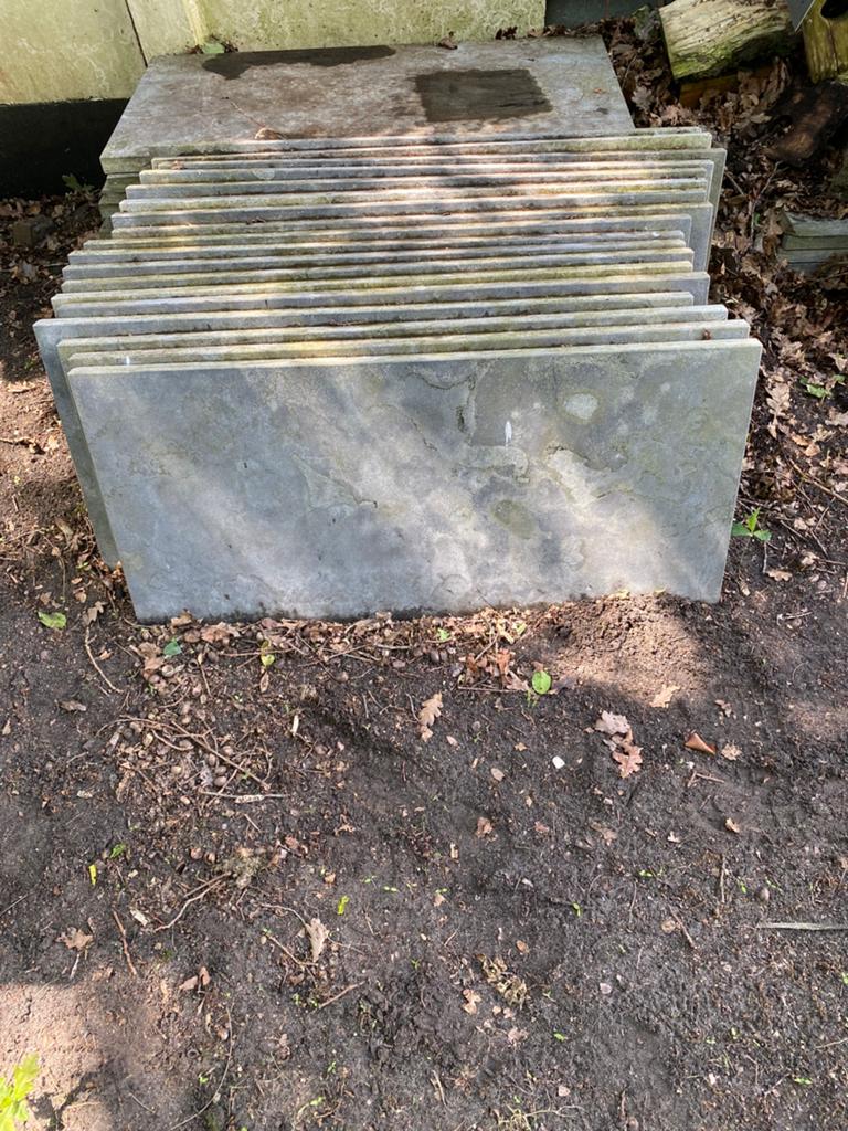Hardsteen 100x50x3 18m2 natuursteen chinees, Tuin en Terras, Tegels en Klinkers, Ophalen, Gebruikt, Terrastegels, Natuursteen