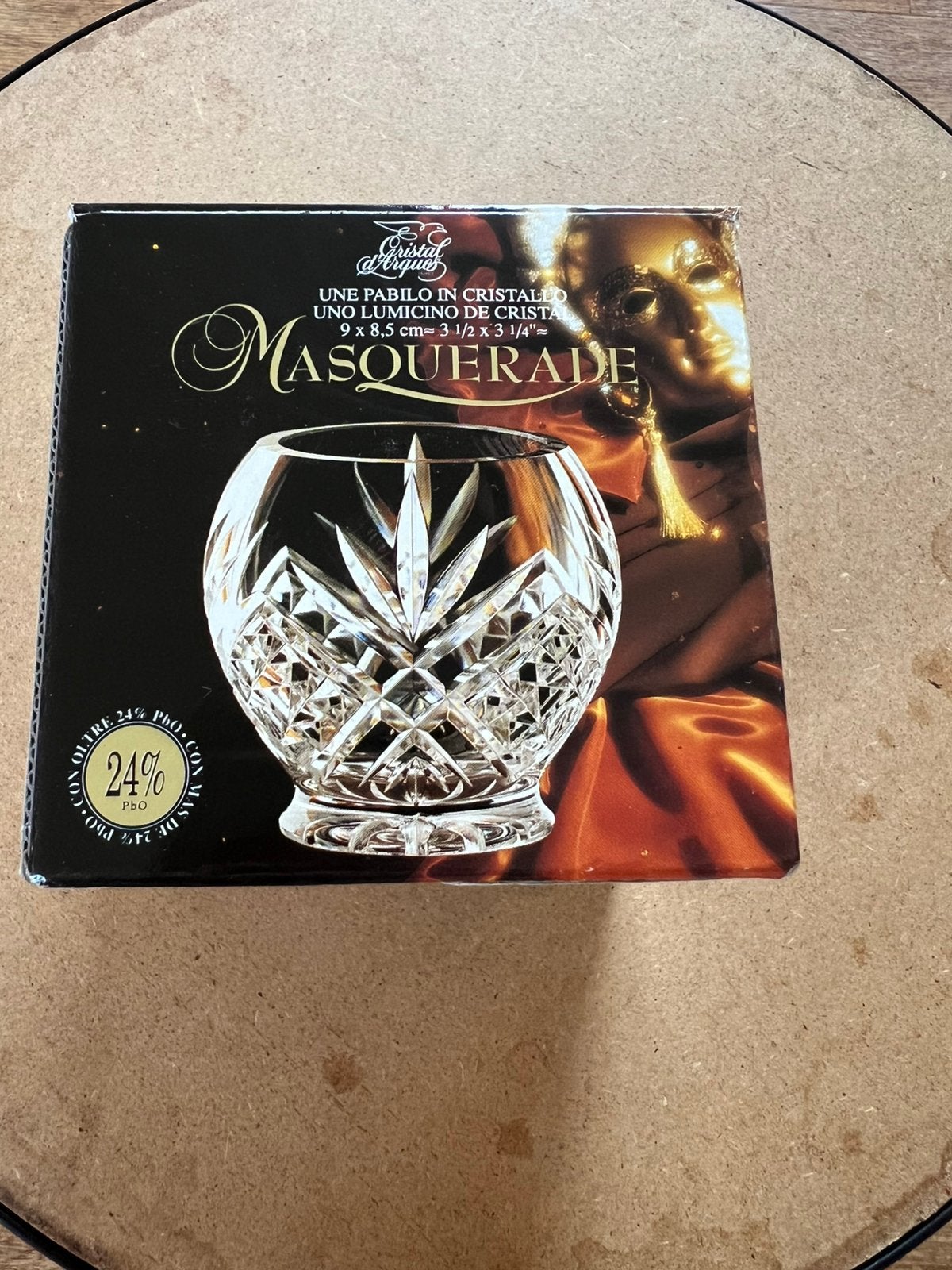 D’arques crystal kaarsenhouder Masquerade in doosje, Ophalen of Verzenden
