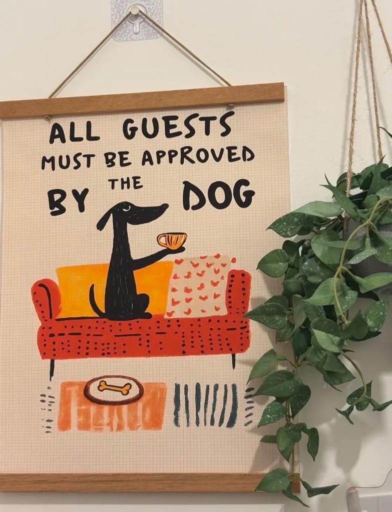 Alle gasten moeten door de hond worden goedgekeurd – Canvas, Ophalen of Verzenden, Nieuw