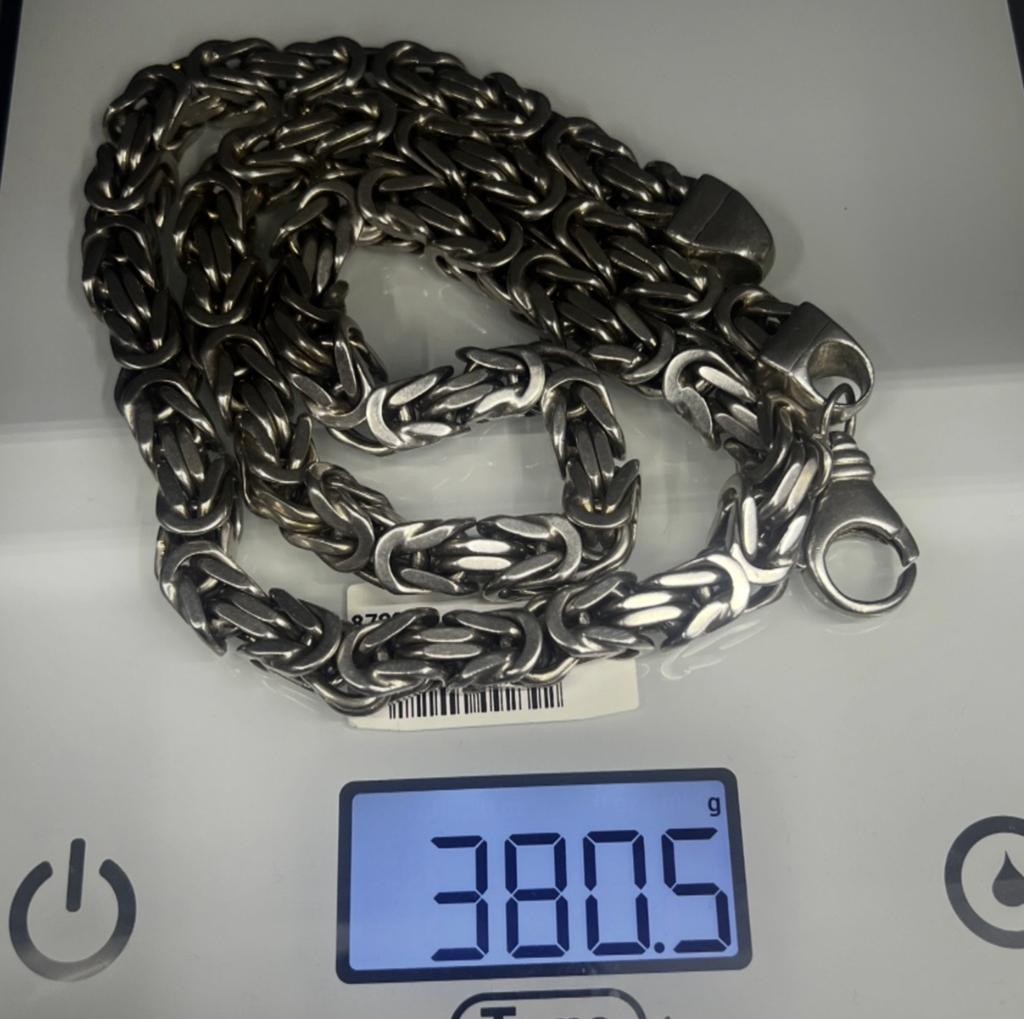 Massieve Dikke 925 Zilveren Koningsketting/ 380,5g/ 80cm, Ophalen of Verzenden, Zo goed als nieuw, Zilver