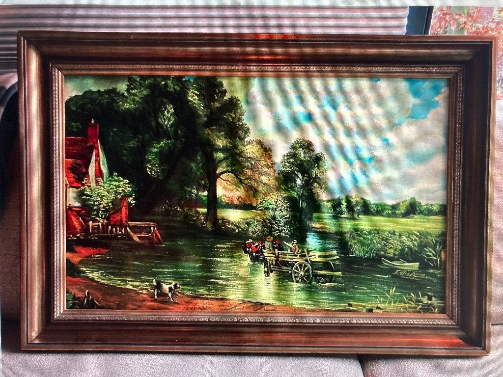 Olieverfschilderij naar John Constable - De Hooiwagen, Doek, Realistisch, Ophalen of Verzenden, Landschap