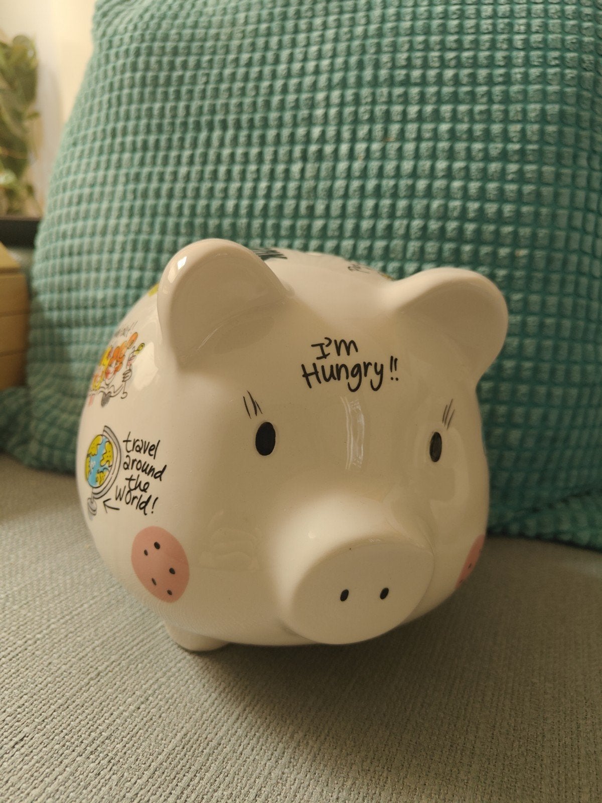 Leuke Amsterdams Blond piggybank spaarpot varken met teksten, Verzamelen, Spaarpotten, Ophalen, Zo goed als nieuw, Steen, Aardewerk of Keramiek