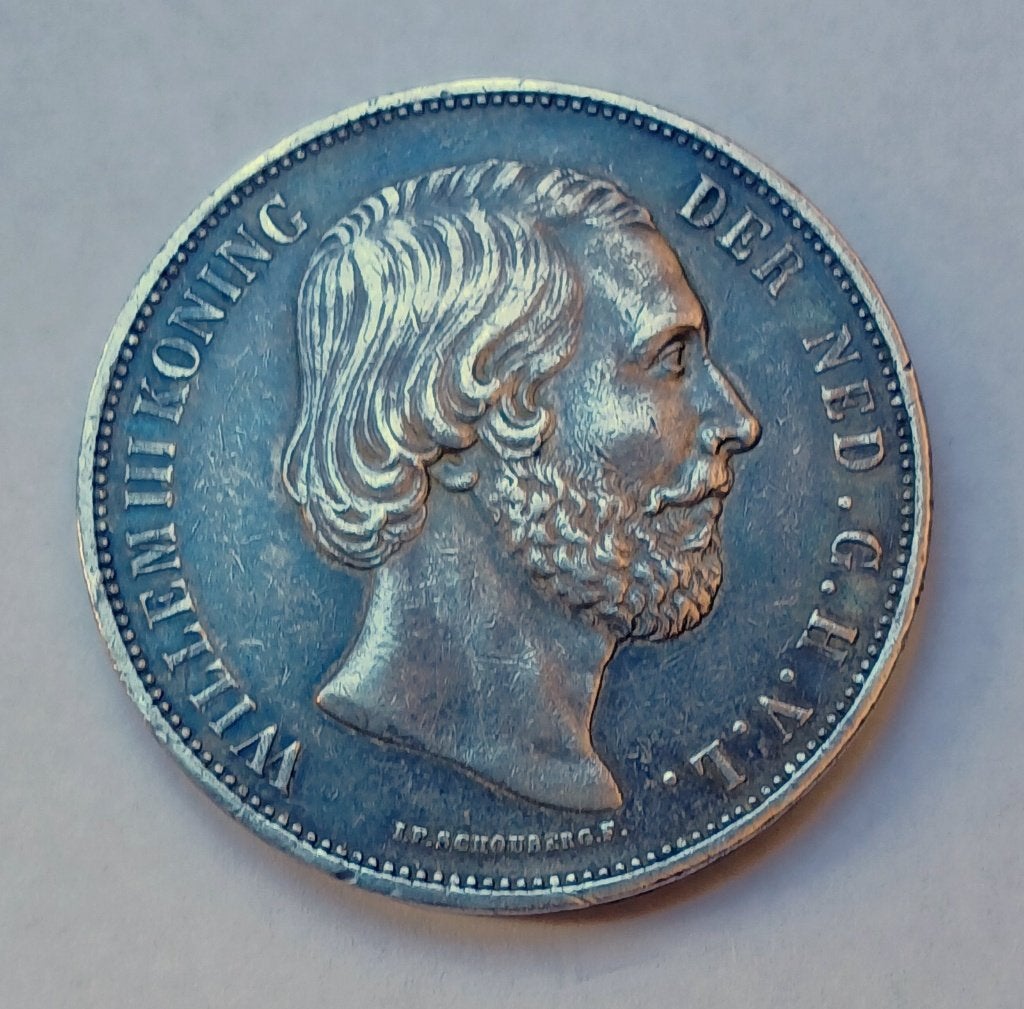 2½ Gulden 1869, Koning Willem III, Verzenden, Zilver, Losse munt