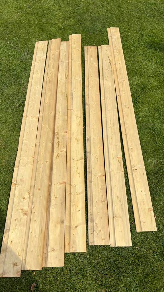 7 Rabatdelen grenen geïmpregneerd, Ophalen, Zo goed als nieuw, 250 cm of meer, Planken
