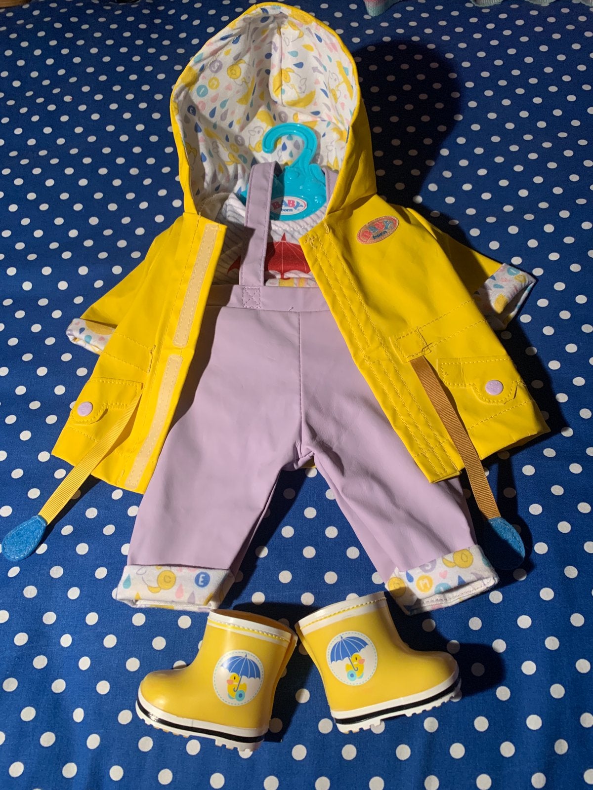 Baby born poppen regenkleding setje, Ophalen of Verzenden, Zo goed als nieuw, Babypop