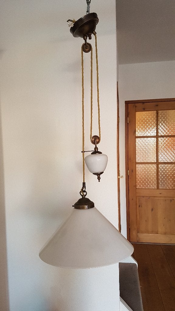 Plafond lamp, Huis en Inrichting, Lampen | Hanglampen, Ophalen, Gebruikt, E27 (groot), Glas