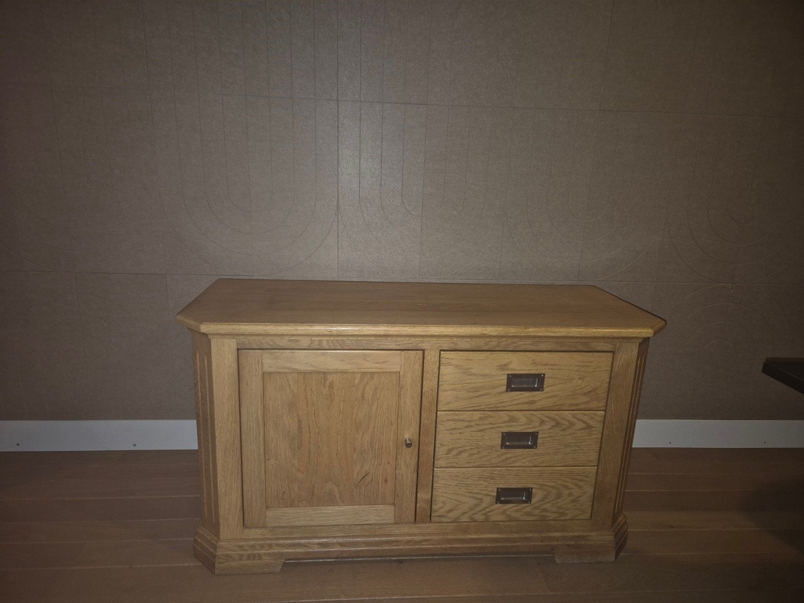 tv meubel, blank eiken, Huis en Inrichting, Kasten | Dressoirs, Ophalen, Gebruikt, Eikenhout, 25 tot 50 cm