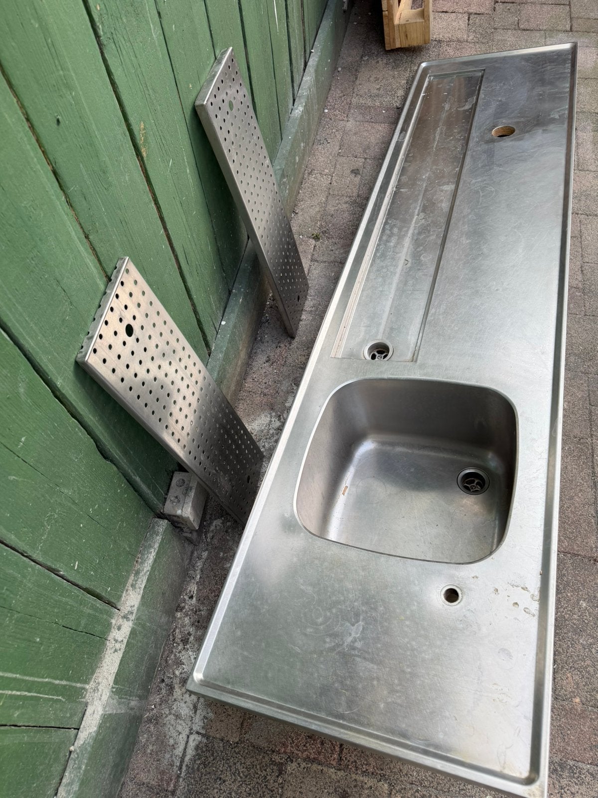 Rvs wasbak, Ophalen, Gebruikt, 200 cm of meer, Minder dan 100 cm
