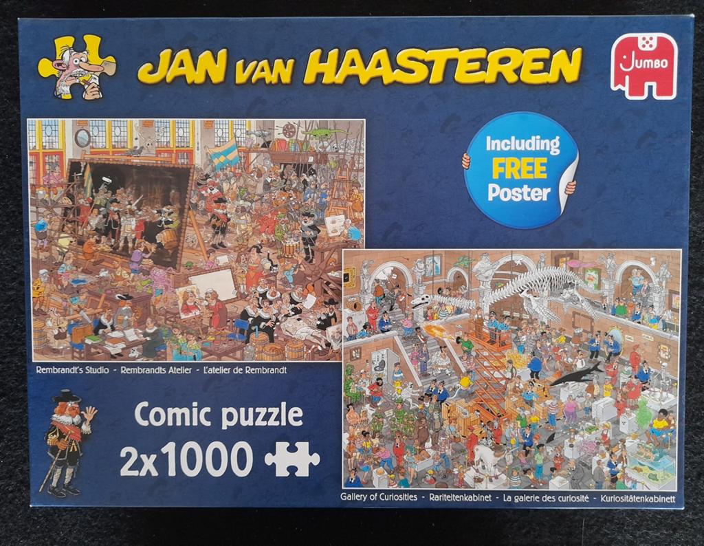 Puzzel Jan van Haasteren Rembrandt studio/ Rariteitenkabinet, Ophalen of Verzenden, 500 t/m 1500 stukjes, Zo goed als nieuw