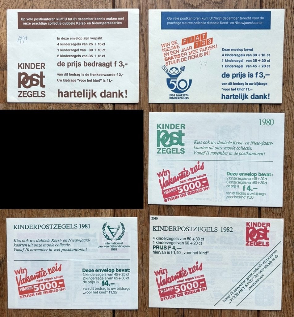 KINDERPOSTZEGELS AKTIE ENVELOPPEN 1972-2000 #   Bieden vanaf, Verzenden, Na 1940, Postfris