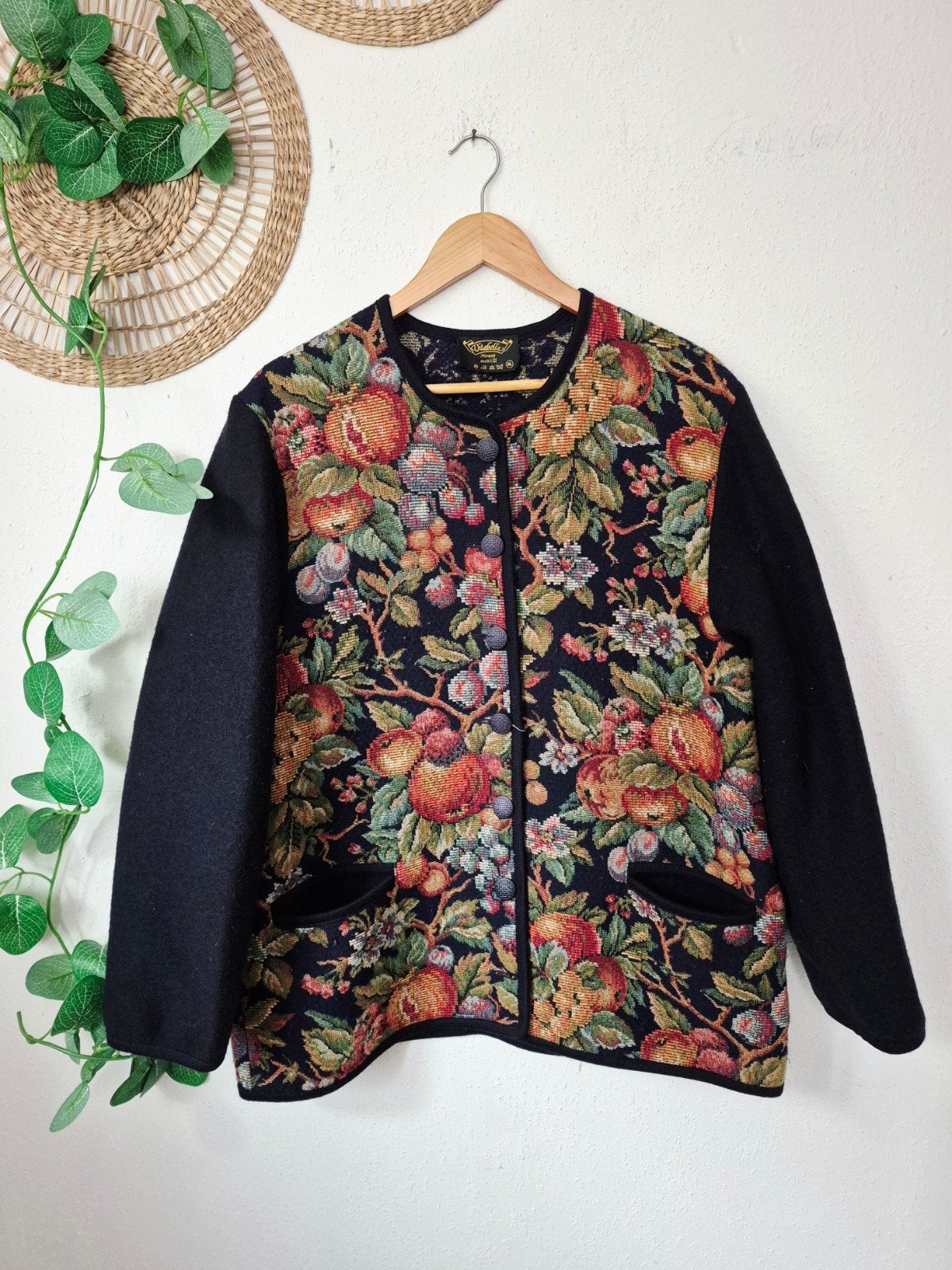 Vintage 100% wollen Noors vest/blazer XL, Vitabella Norway, Verzenden, Zo goed als nieuw, Maat 46/48 (XL) of groter