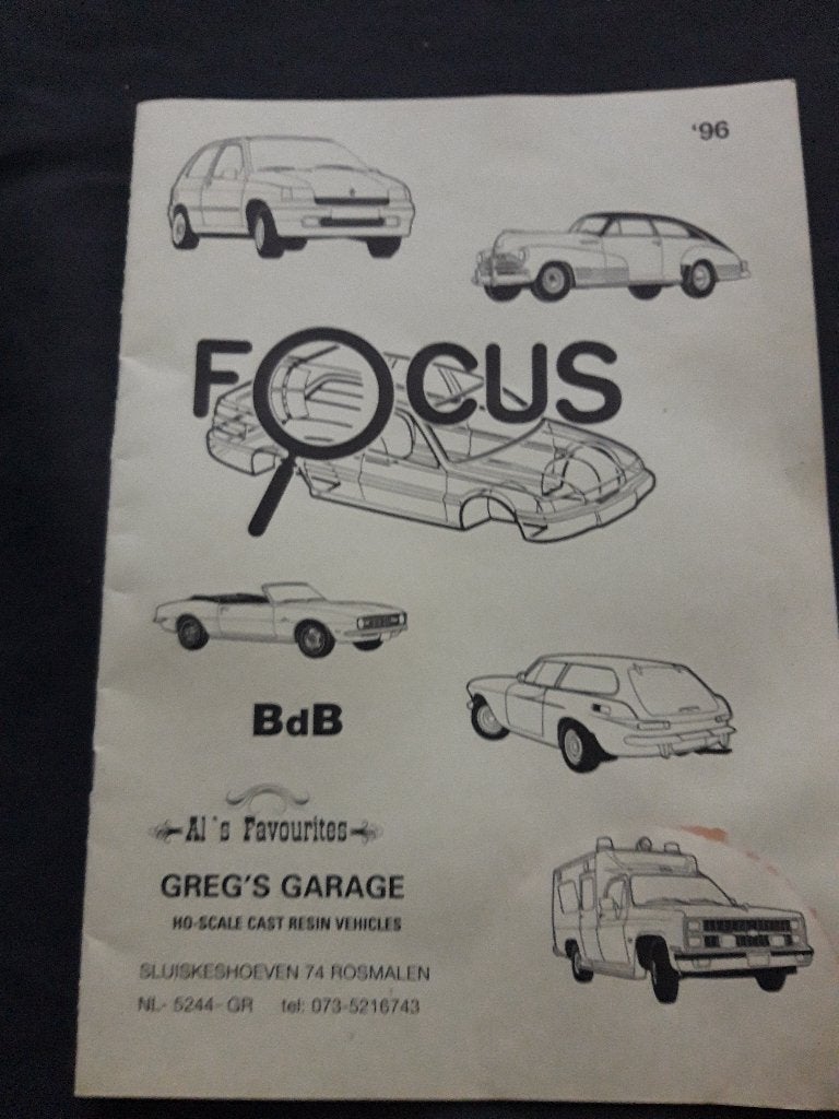 catalogus Focus - BdB - Al's Favorites - Greg's Garage -  H0, Hobby en Vrije tijd, Ophalen of Verzenden, Zo goed als nieuw, Overige typen