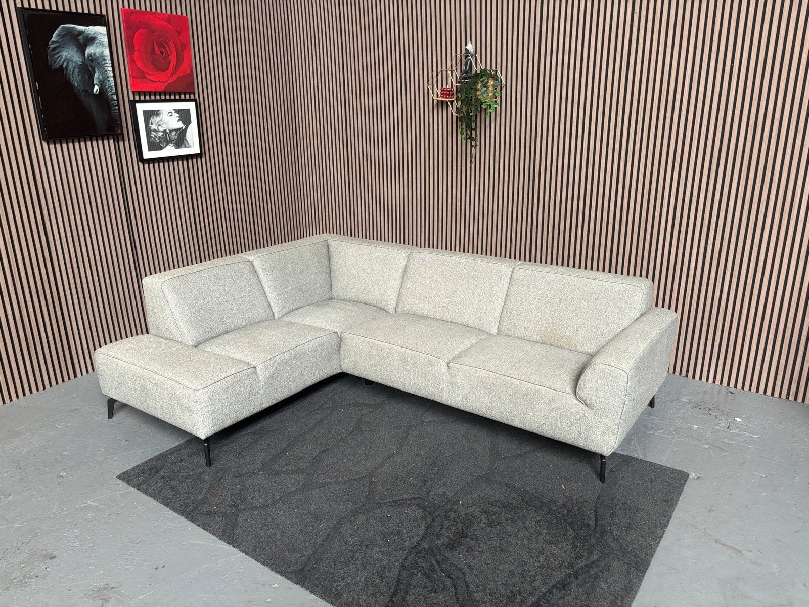 GRATIS LEVERING Hoekbank Grijs/Groen 265x195 GEREINIGD, 250 tot 300 cm, Hoekbank, Ophalen of Verzenden, Zo goed als nieuw