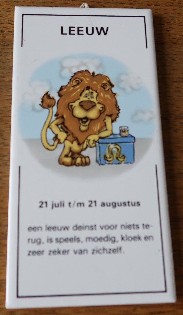 Sterrenbeeld tegeltje "Leeuw ", Met afbeelding, Ophalen of Verzenden, Zo goed als nieuw, 20 cm