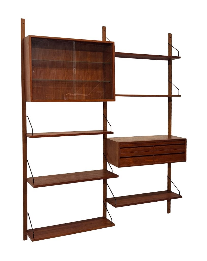 Vintage Poul Cadovius Royal System wandsysteem wallunit, Ophalen, Poul Cadovius, Minder dan 150 cm, Minder dan 100 cm