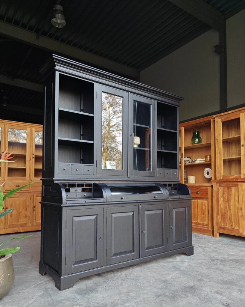 Zwarte Grutterskast | Secretaire | Kruidenkast #102, Niet ingevuld, 200 cm of meer, 150 tot 200 cm, Niet ingevuld