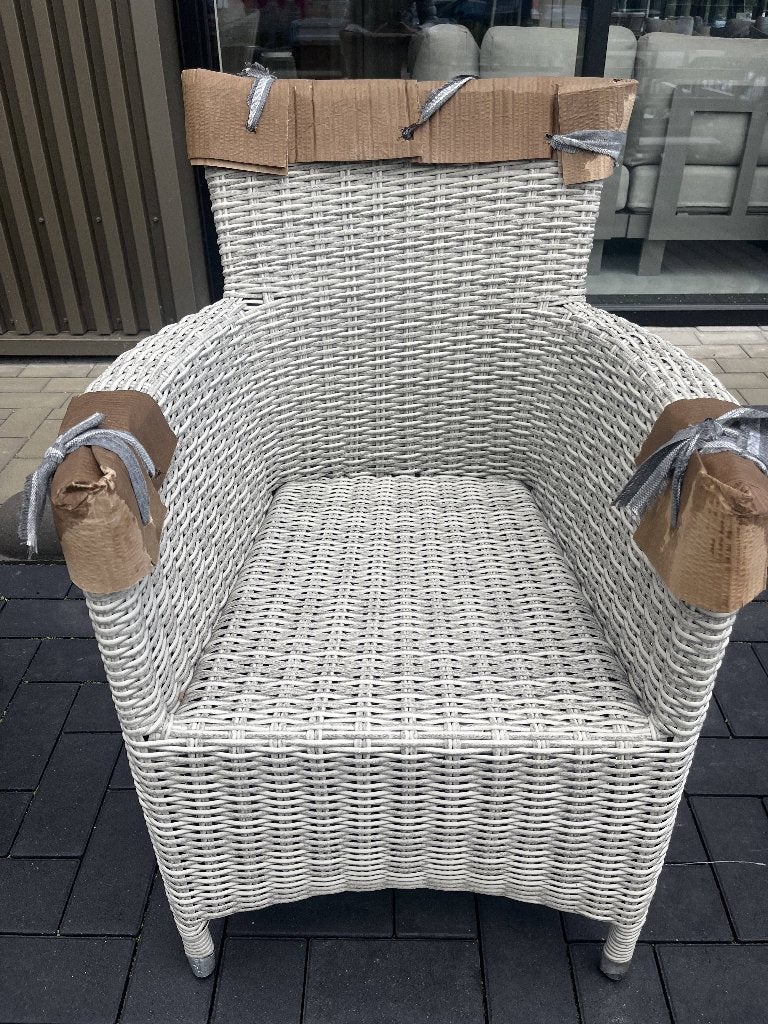Dining tuinstoel Verone | Mystic Grey | Wicker, Ophalen, Zo goed als nieuw, Wicker, Stapelbaar