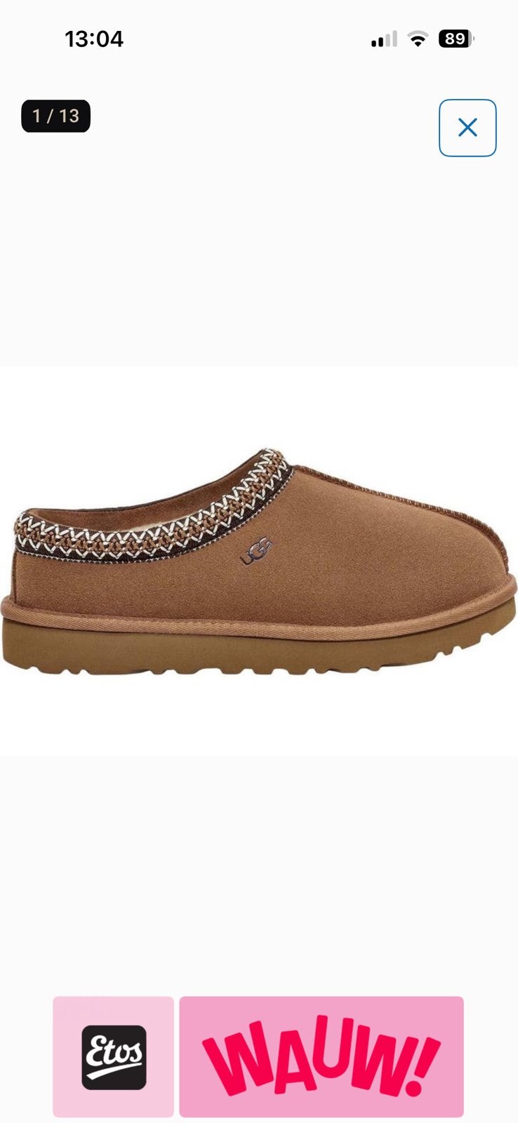 UGG W Tasman - Dames Sloffen - Laag - Chestnut - Maat 36, Ophalen, Nieuw, Pantoffels of Sloffen