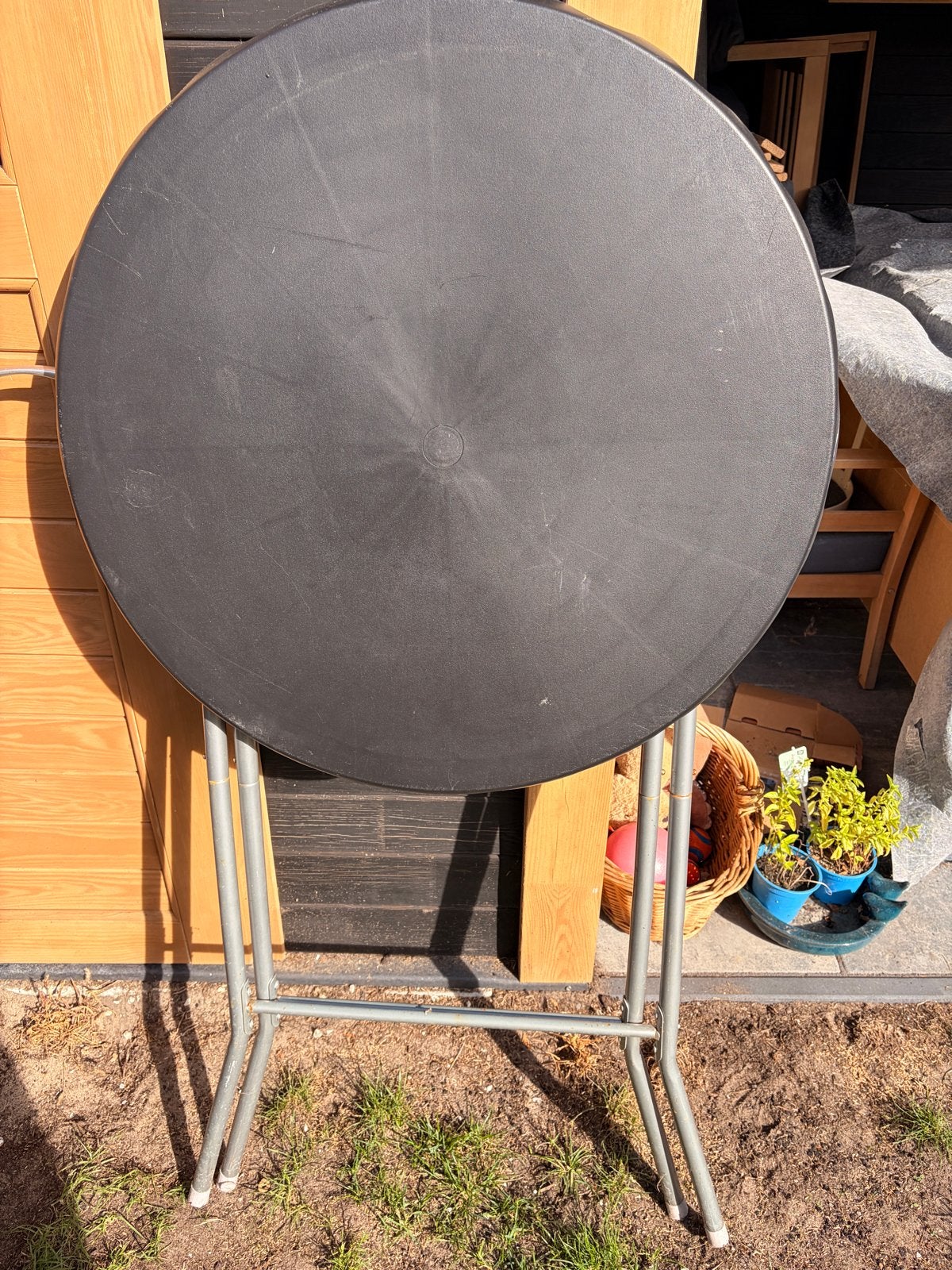 Sta tafel / biertafel / praat tafel, Tuin en Terras, Ophalen, Gebruikt, Rond, Kunststof