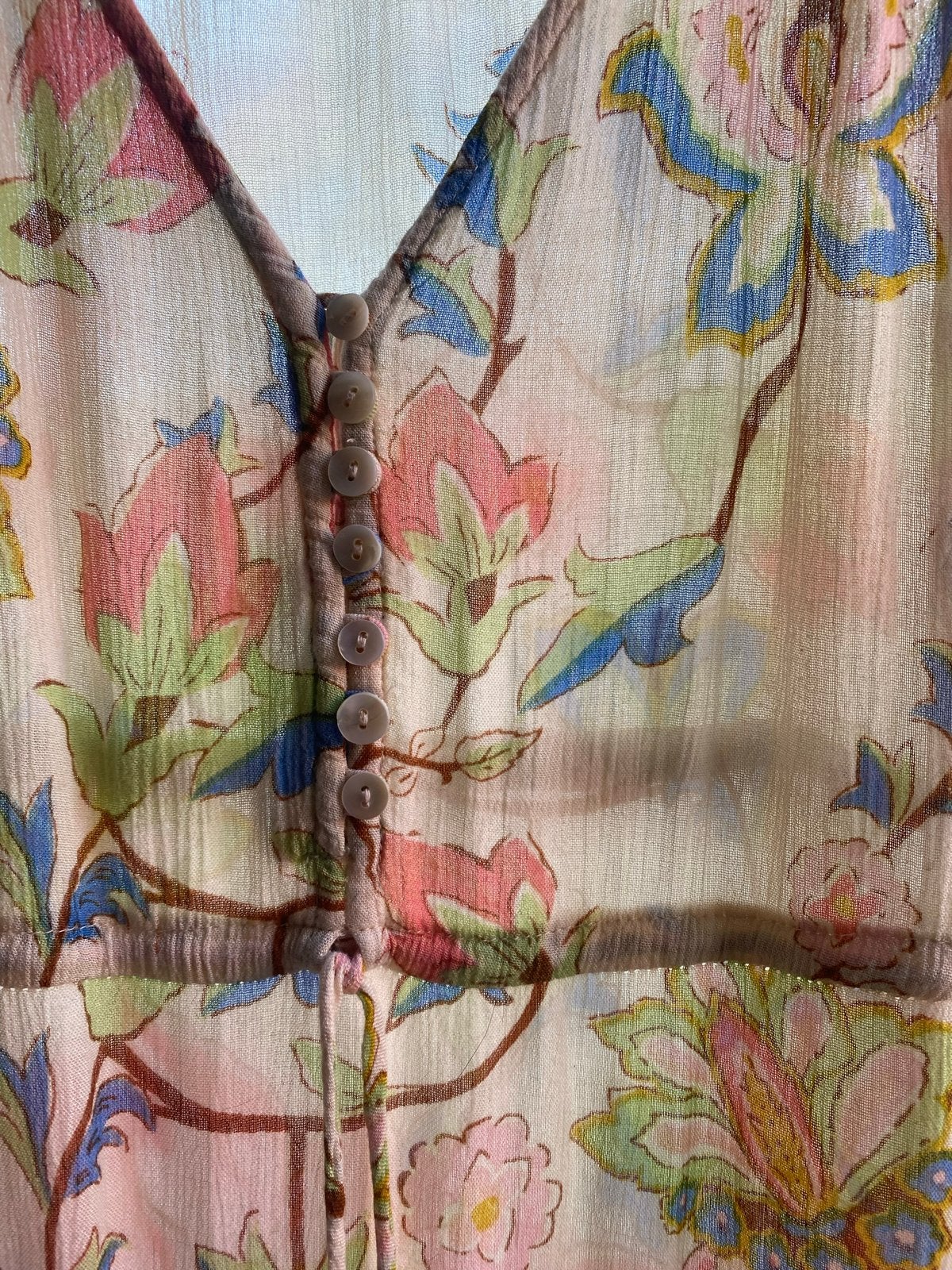 Ibiza Jurk - Boho Chic Maxi Jurk met Bloemenprint, Meerkleurig, Maat 42/44 (L), Ophalen of Verzenden, Zo goed als nieuw