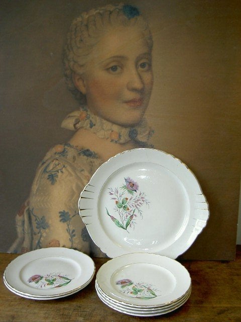 Franse gebakschaal + bordjes MdL, Antiek en Kunst, Antiek | Servies los, Ophalen of Verzenden