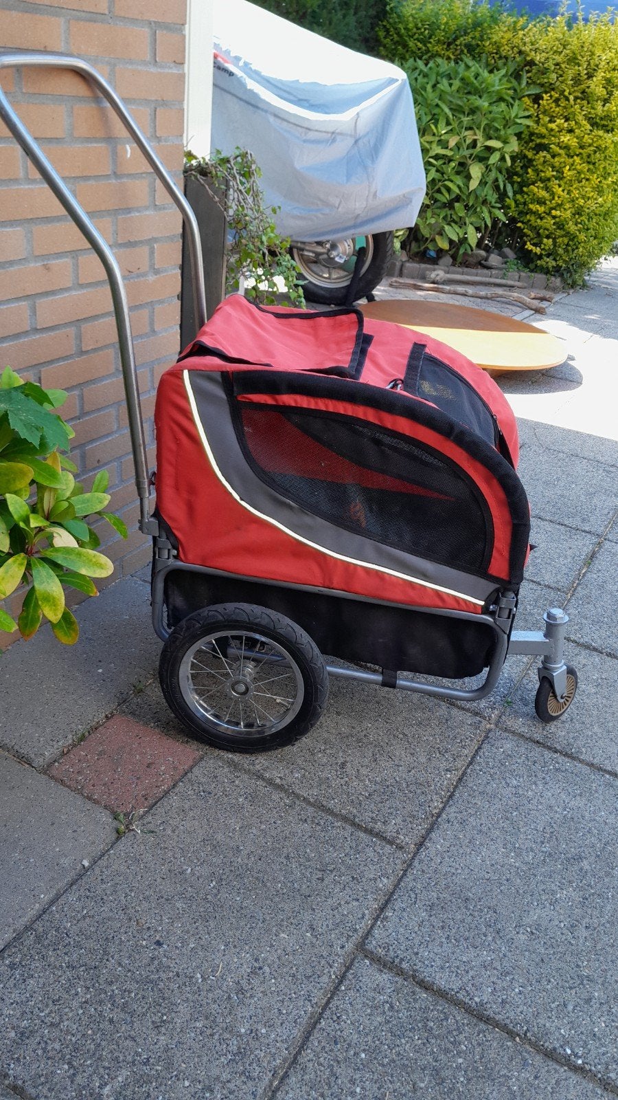 Hondenfietskar / Hondenbuggy - Rood, Opvouwbaar, Ophalen, Gebruikt, Opvouwbaar, 20 tot 40 kg