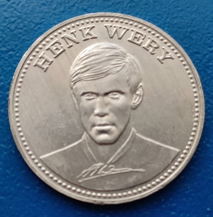 Penning Henk Wery 'Feyenoord' - Shell, Postzegels en Munten, Verzenden, Overige materialen, Nederland