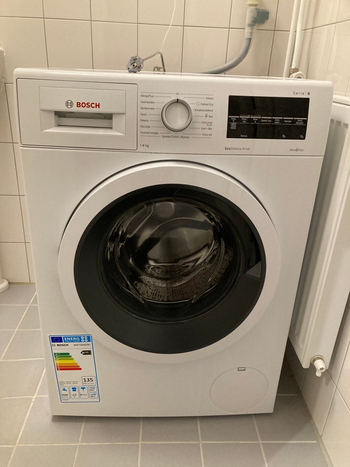 Bosch Serie 6 Wasmachine - Aquastop, Ophalen, Minder dan 85 cm, Zo goed als nieuw, 1200 tot 1600 toeren