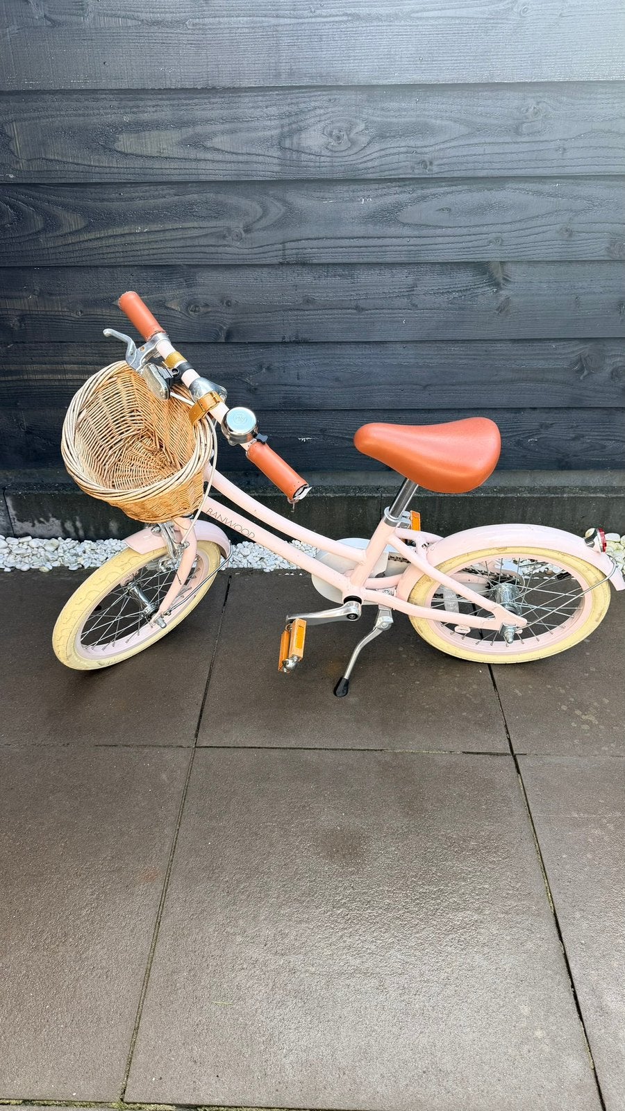 Banwood roze fiets 16inch incl. zijwieltjes, Ophalen, Gebruikt, 16 tot 20 inch, Zijwieltjes