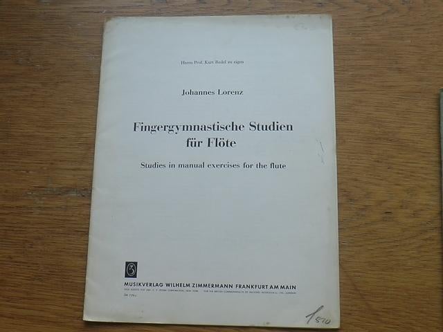 Johannes lorenz - fingergymnastische studies - dwarsfluit, Gebruikt, Klassiek, Les of Cursus, Dwarsfluit of Piccolo