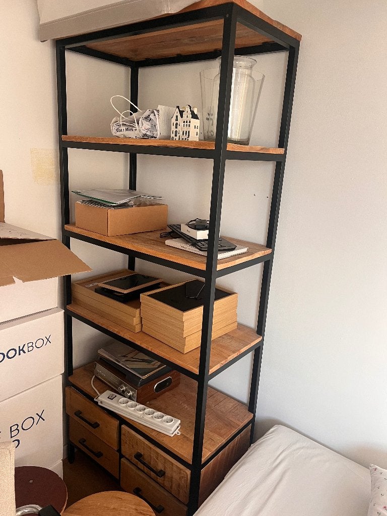 Open boekenkast, stalen frame, Huis en Inrichting, Ophalen, Gebruikt